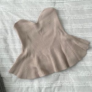 Ruffle Bottom Sweater Tube Top